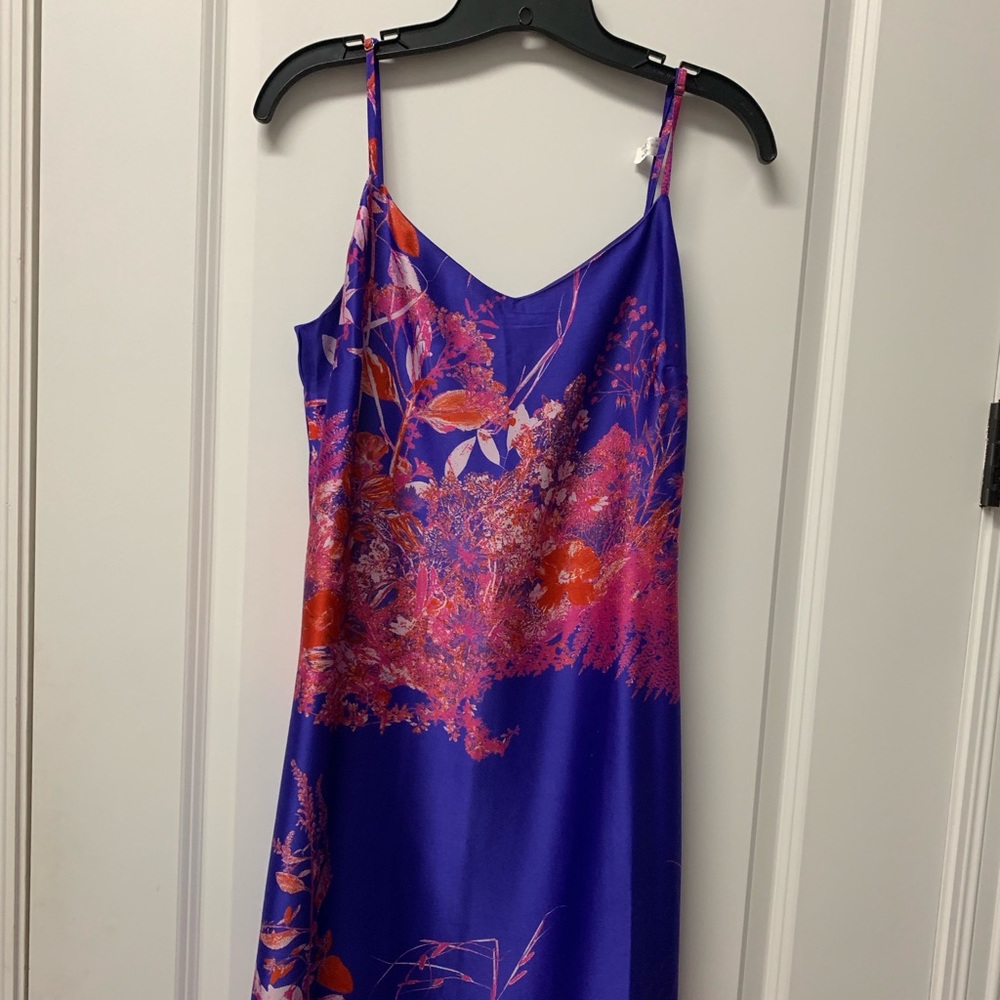 Long floral silk dress